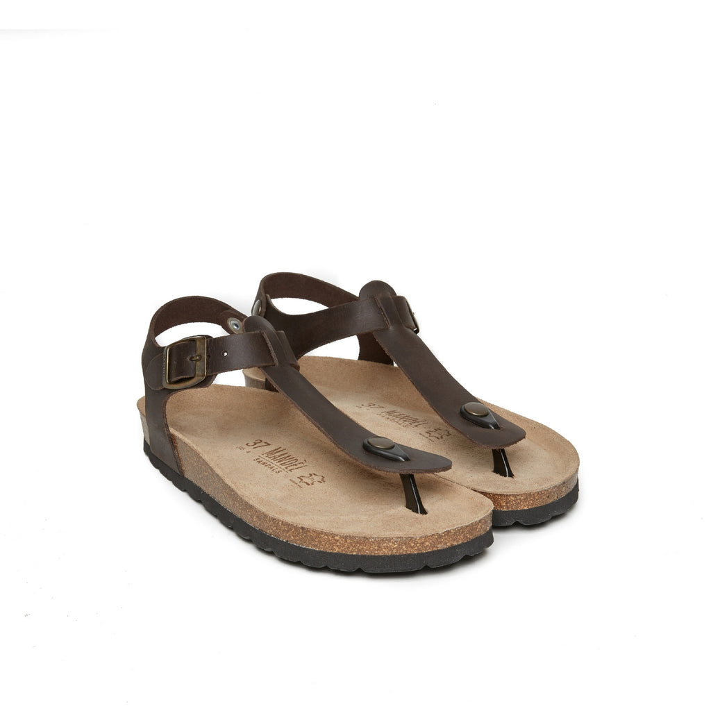 Tongs Leon - Dark Brown - Femme
