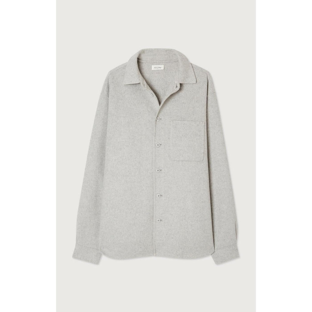 Camisa de cuello mao - Forro polar jaspeado - Hombre