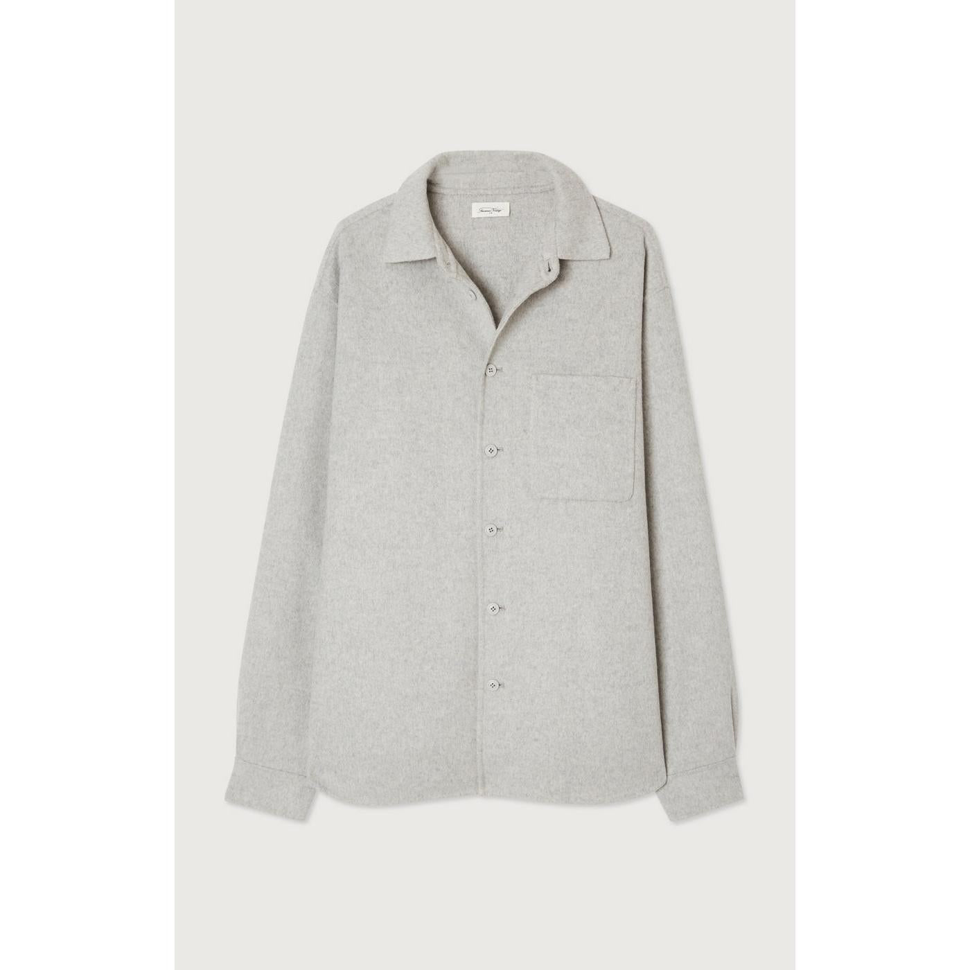 Camisa de cuello mao - Forro polar jaspeado - Hombre