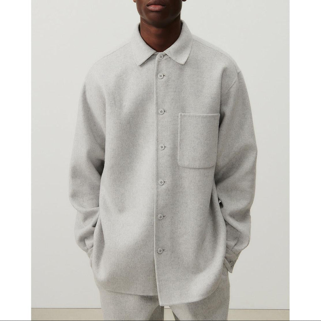 Camisa de cuello mao - Forro polar jaspeado - Hombre