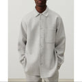 Camisa de cuello mao - Forro polar jaspeado - Hombre