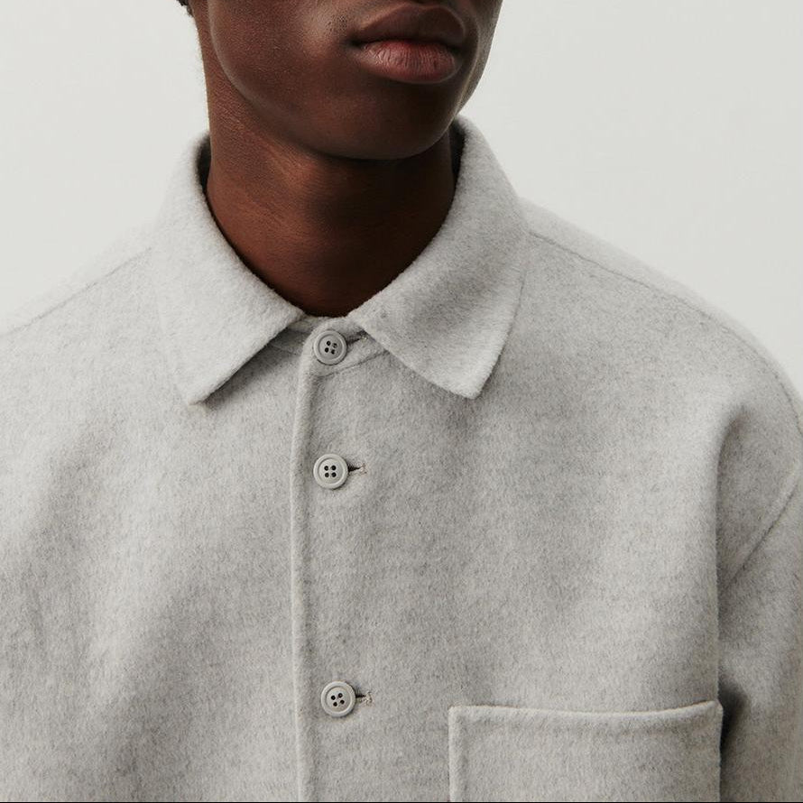 Camisa de cuello mao - Forro polar jaspeado - Hombre