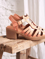 Sandales À Talon Céleste - Pêche vernis - Femme