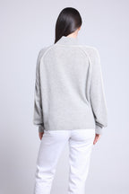 Contrasting Roll Neck Jumper Megan - Grey And White - Women