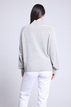 Contrasting Roll Neck Jumper Megan - Grey And White - Women