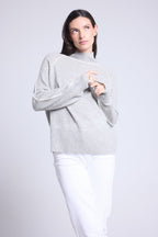 Contrasting Roll Neck Jumper Megan - Grey And White - Women