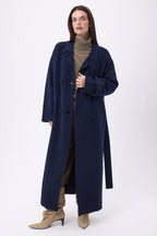 Gabardina larga de cachemira Melinda - Azul marino - Mujer