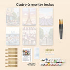 Mini Paint By Numbers 15X20Cm (6 Pieces) - Romantic France