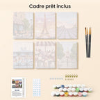 Mini Paint By Numbers 15X20Cm (6 Pieces) - Romantic France