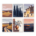 Mini Paint By Numbers 15X20Cm (6 Pieces) - Classic Tuscany
