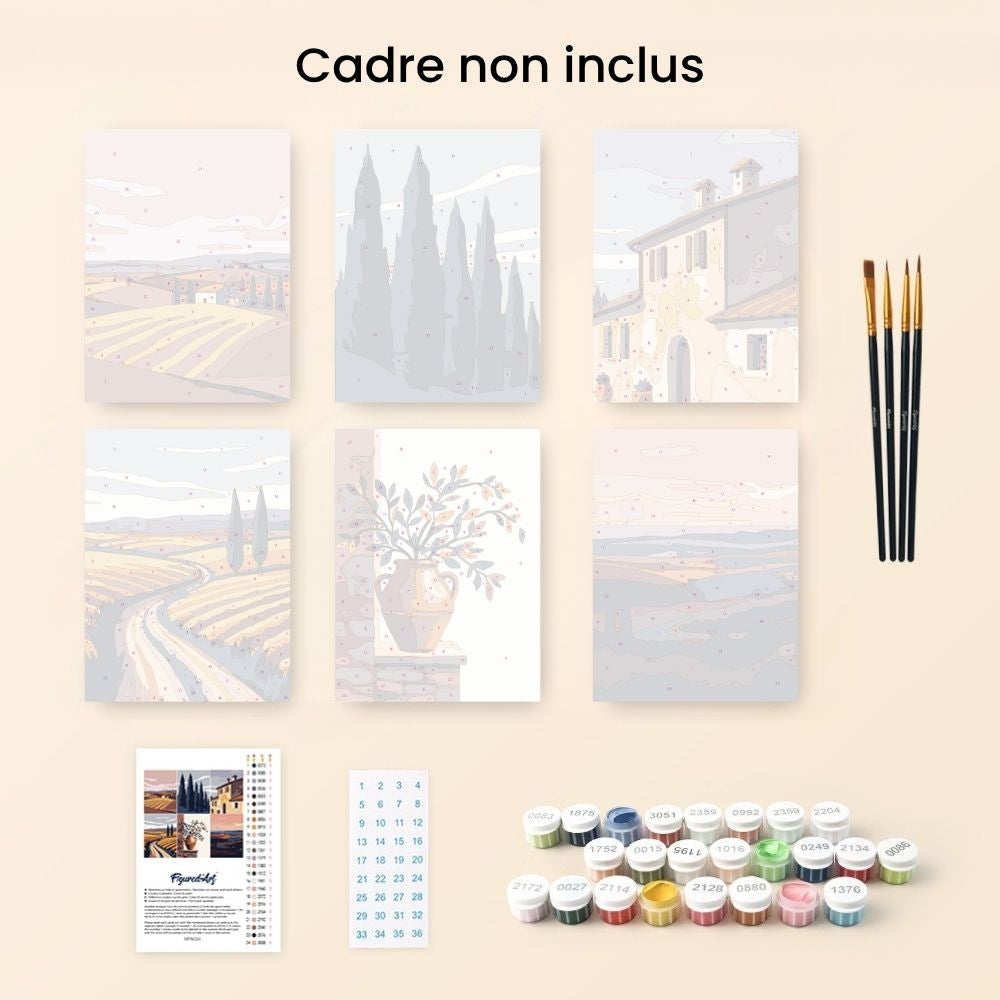 Mini Paint By Numbers 15X20Cm (6 Pieces) - Classic Tuscany