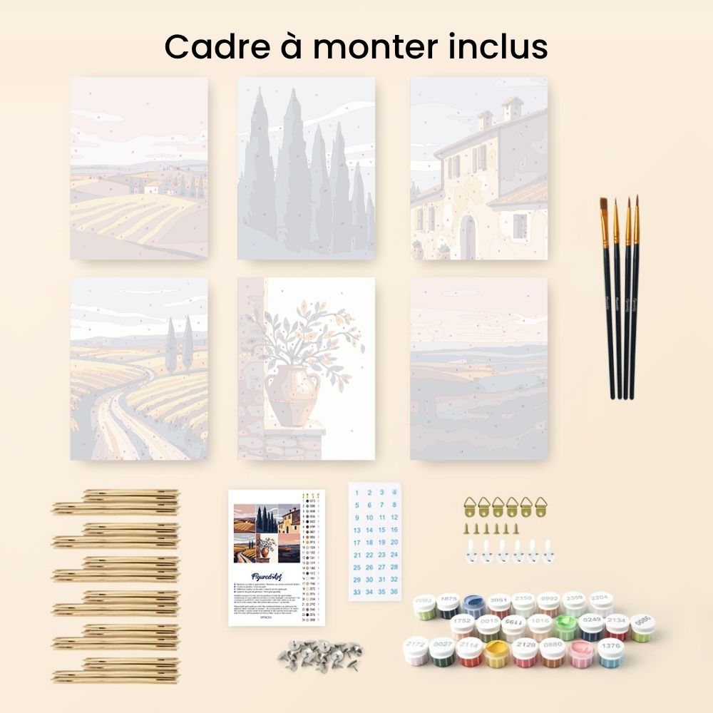Mini Paint By Numbers 15X20Cm (6 Pieces) - Classic Tuscany