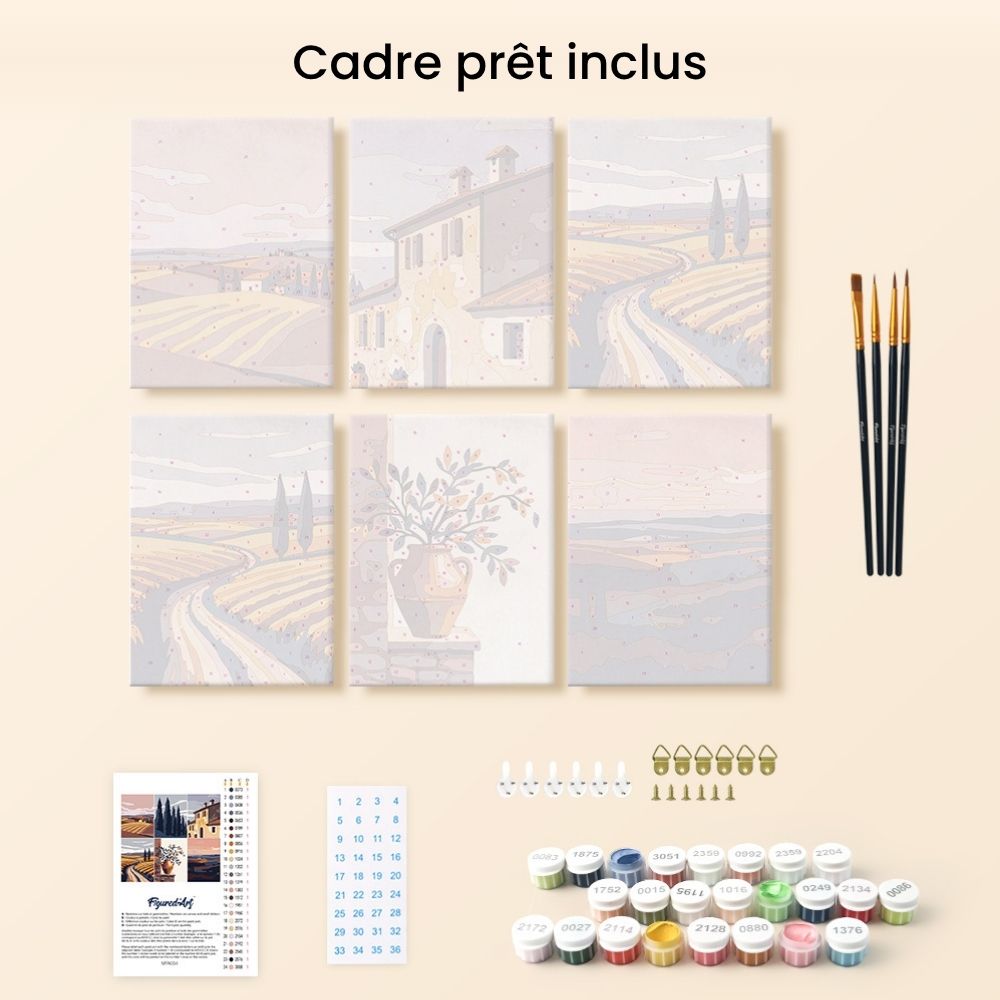 Mini Paint By Numbers 15X20Cm (6 Pieces) - Classic Tuscany
