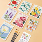 Mini Paint By Numbers 15X20Cm (6 Pieces) - Flowers Of Happiness