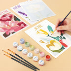 Mini Paint By Numbers 15X20Cm (6 Pieces) - Flowers Of Happiness