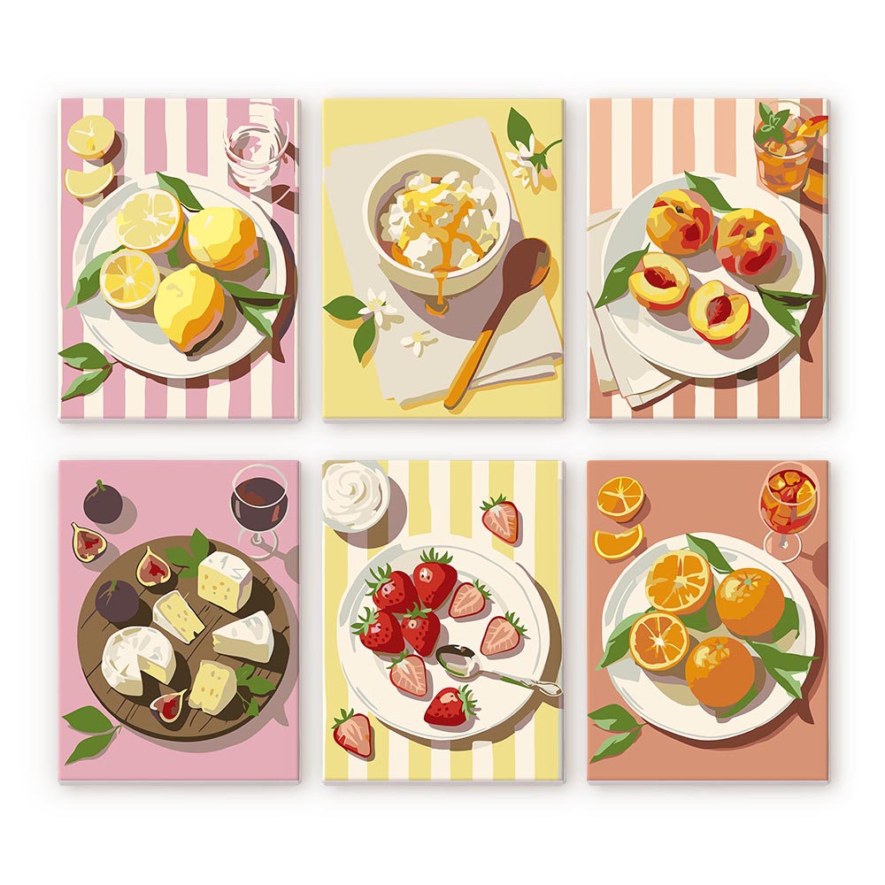 Mini Paint By Numbers 15X20Cm (6 Pieces) - Summer Treats