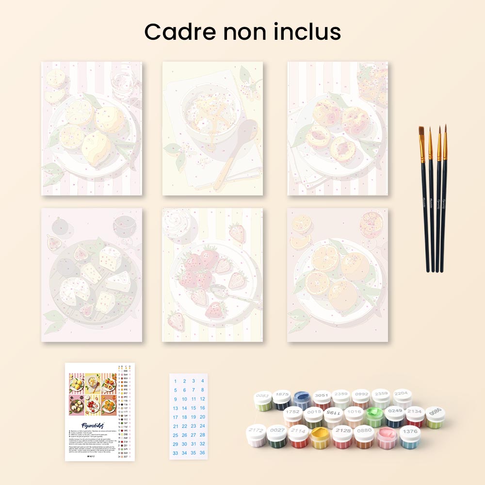 Mini Paint By Numbers 15X20Cm (6 Pieces) - Summer Treats