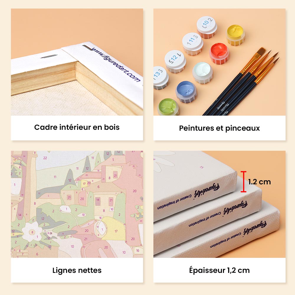 Mini Paint by Numbers 15X20Cm (6 Pieces) - Mediterranean Escape