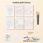 Mini Peinture Par Numéros 15X20Cm (6 Pièces) - France Chic