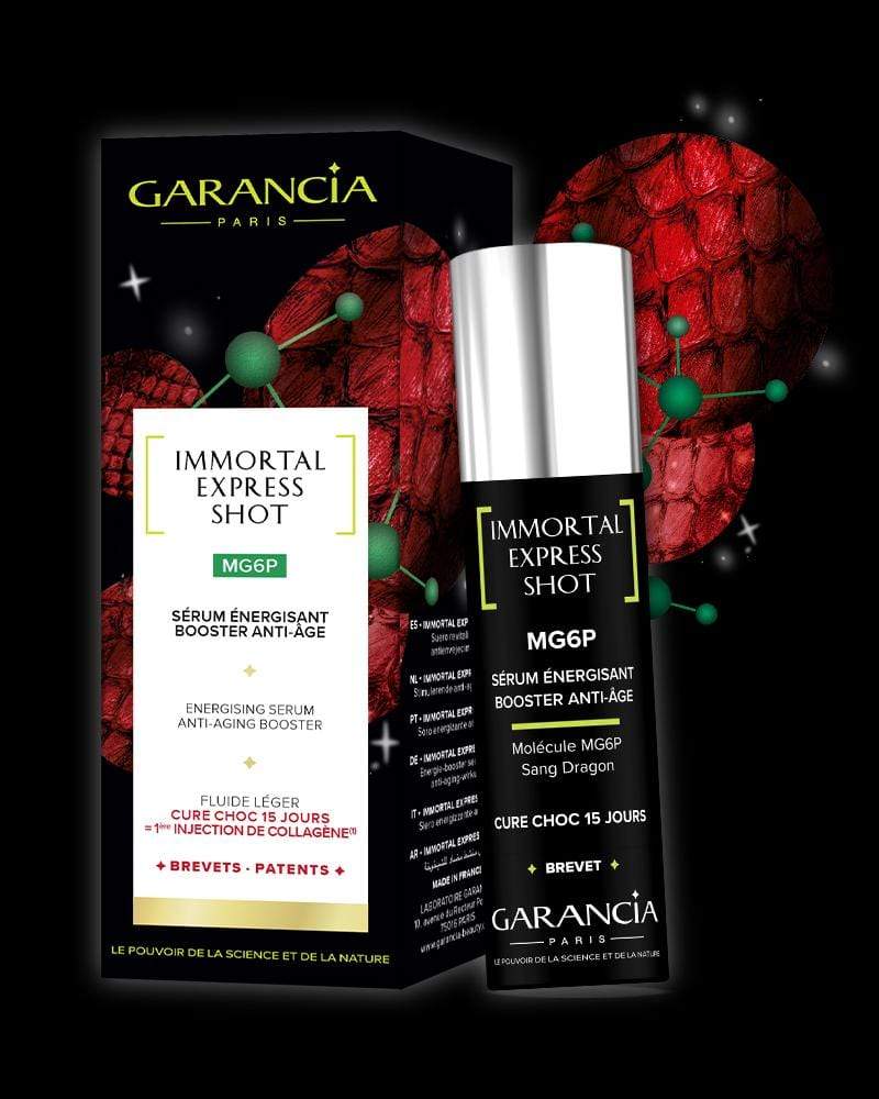 Garancia IMMORTAL EXPRESS SHOT MG6P Serum, a 15-day anti-aging shock treatment with the MG6P molecule and Sang Dragon
