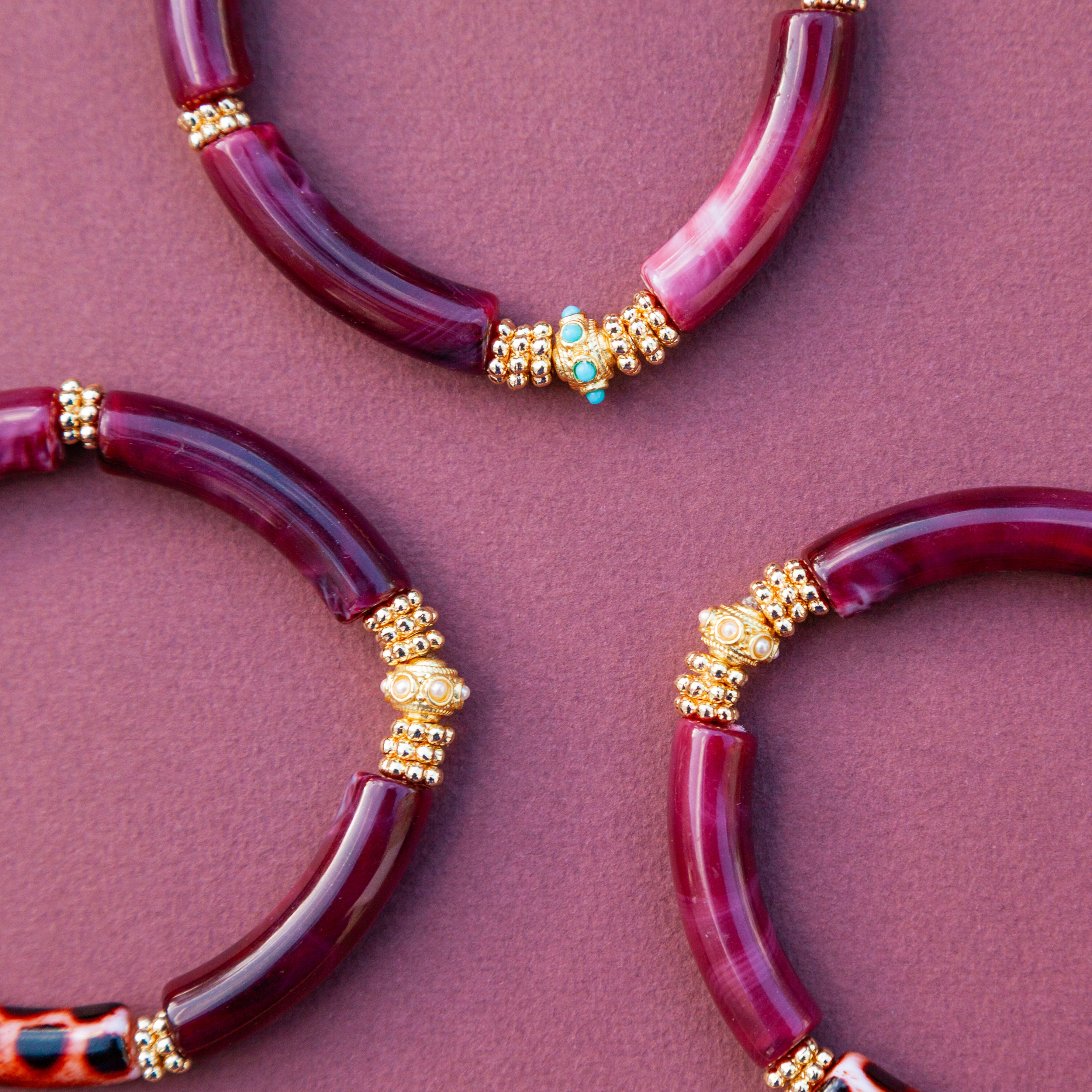 Bracelet Juhu - Monochrome Pourpre