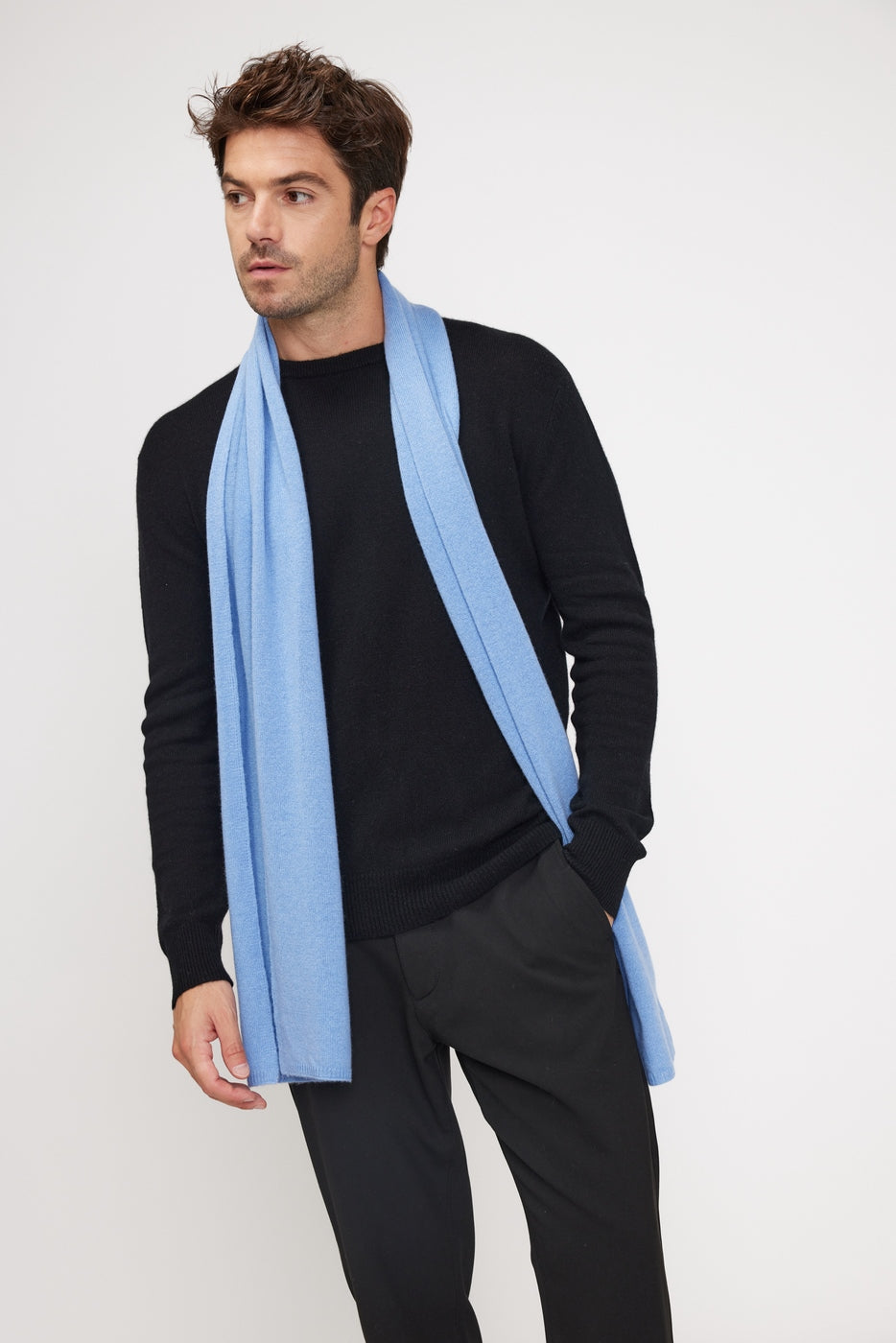 Kaschmirschal Stola - Himmelblau - Unisex