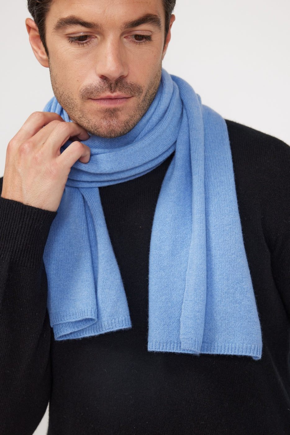 Kaschmirschal Stola - Himmelblau - Unisex
