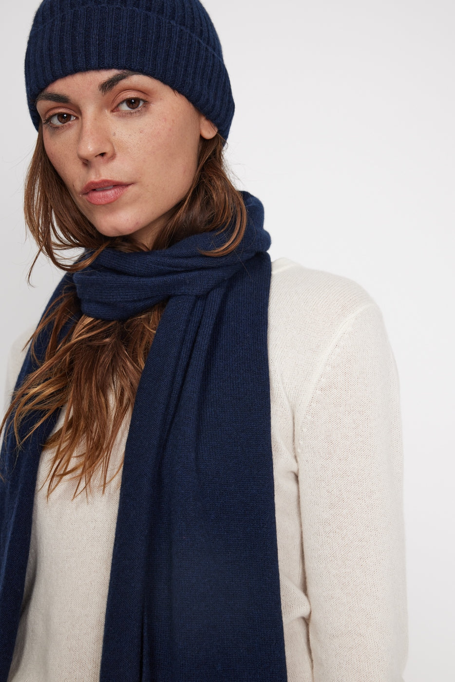 Echarpe Etole En Cachemire - Bleu Marine