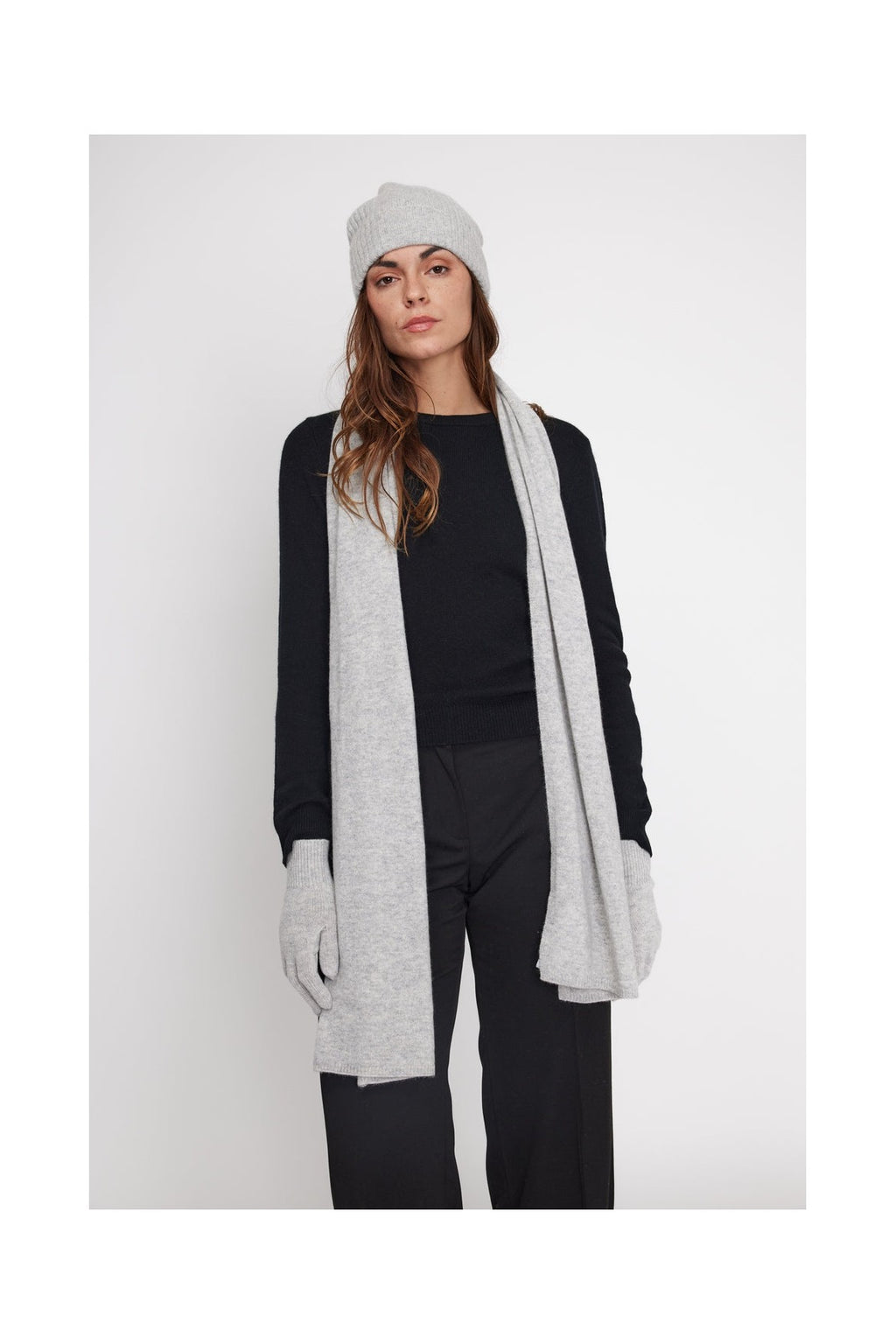 Echarpe Etole En Cachemire - Gris Perle
