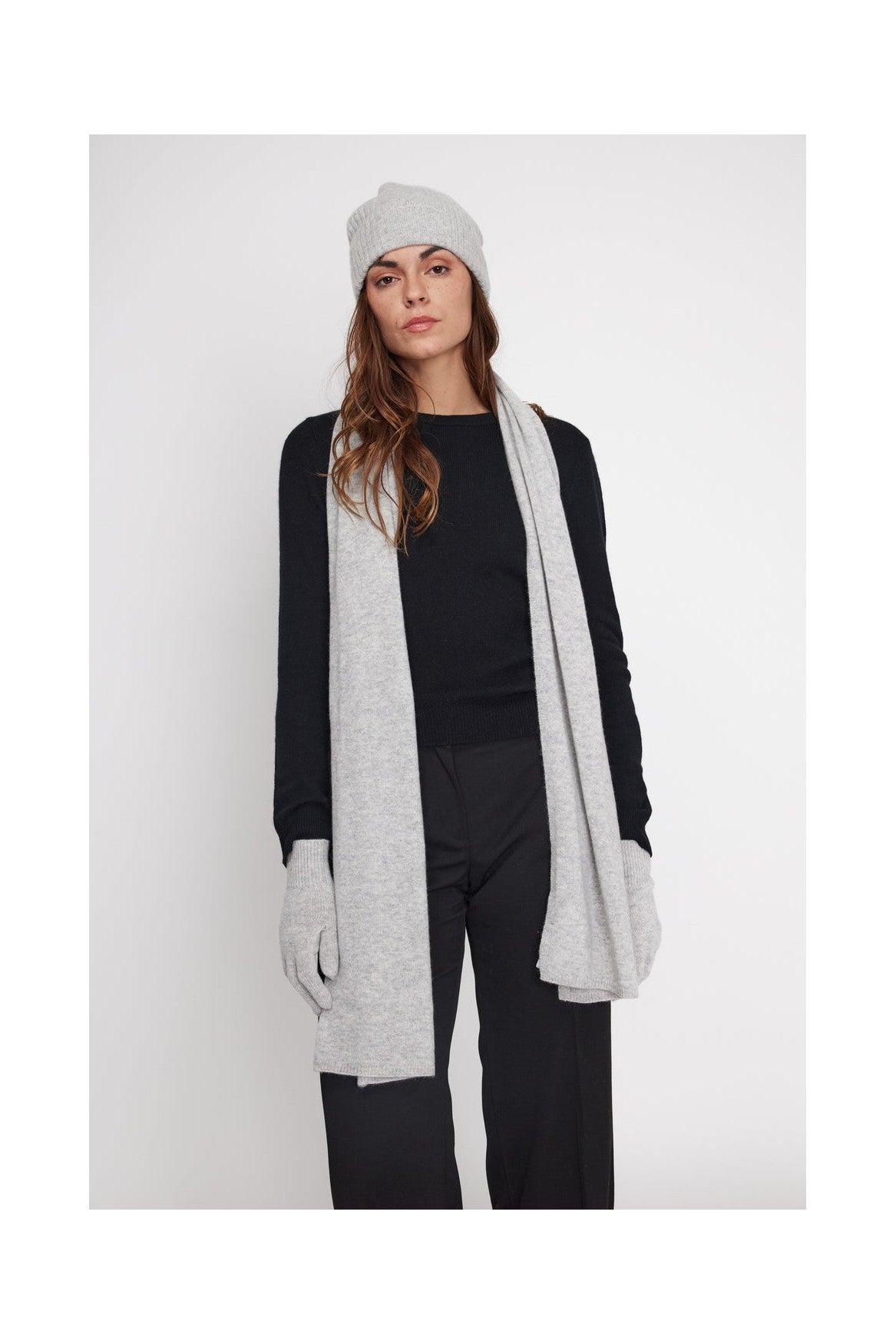Echarpe Etole En Cachemire - Gris Perle