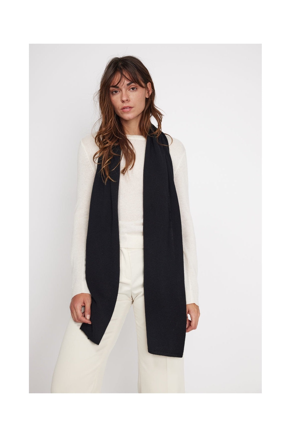 Cashmere Stole Scarf - Black