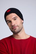 Berretto Unisex Cœur - Nero Rosso