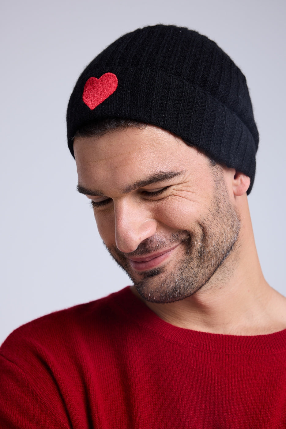 Berretto Unisex Cœur - Nero Rosso