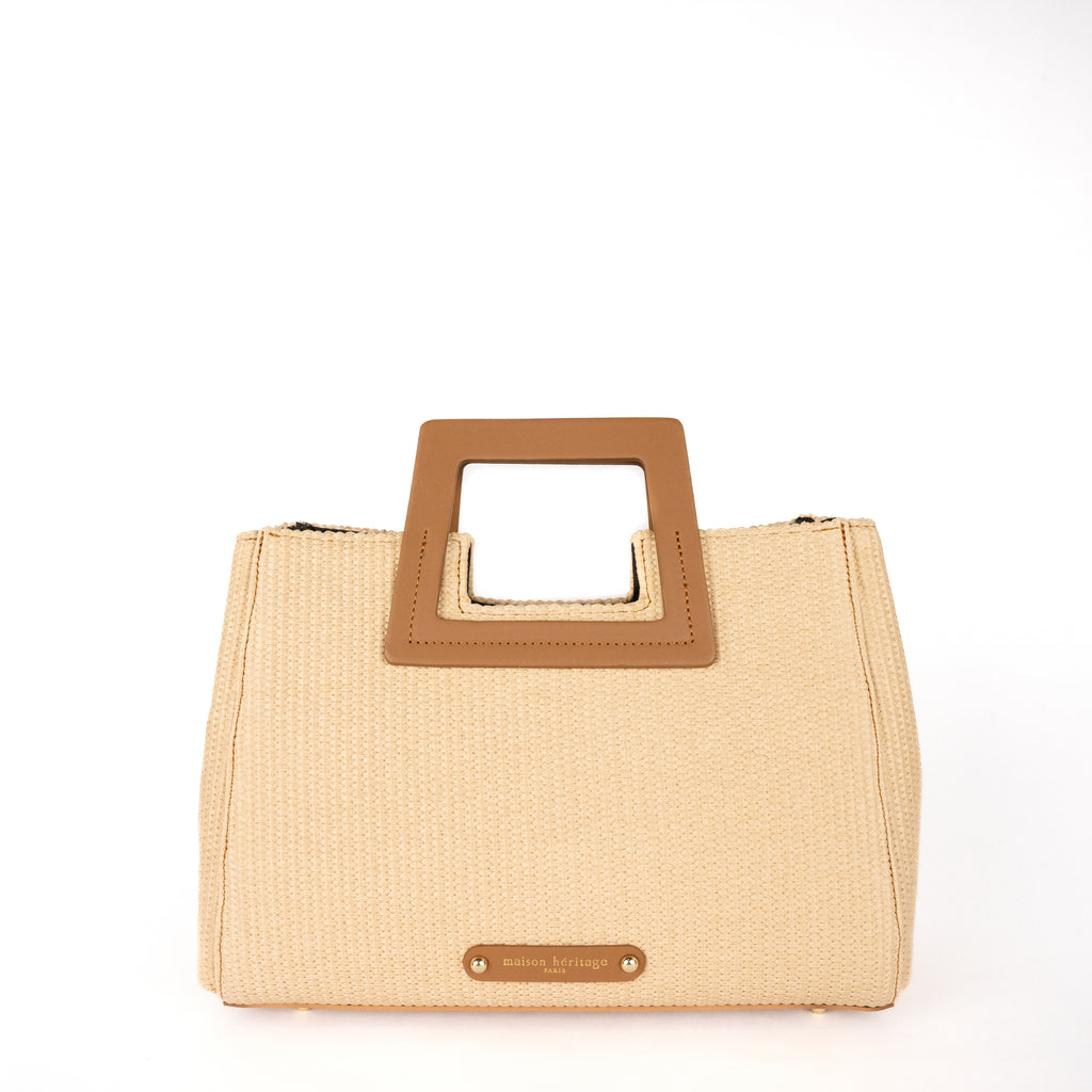Jane Straw Handbag - Camel