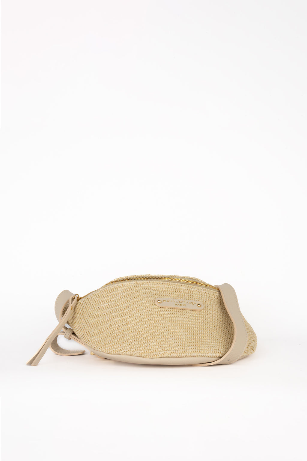 Rachel Straw Belt Bag - Beige