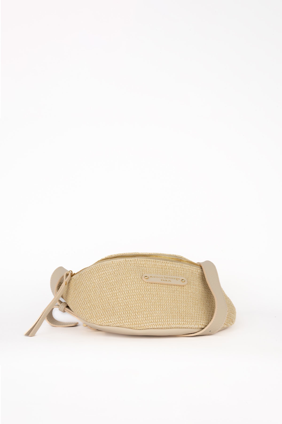 Rachel Straw Belt Bag - Beige