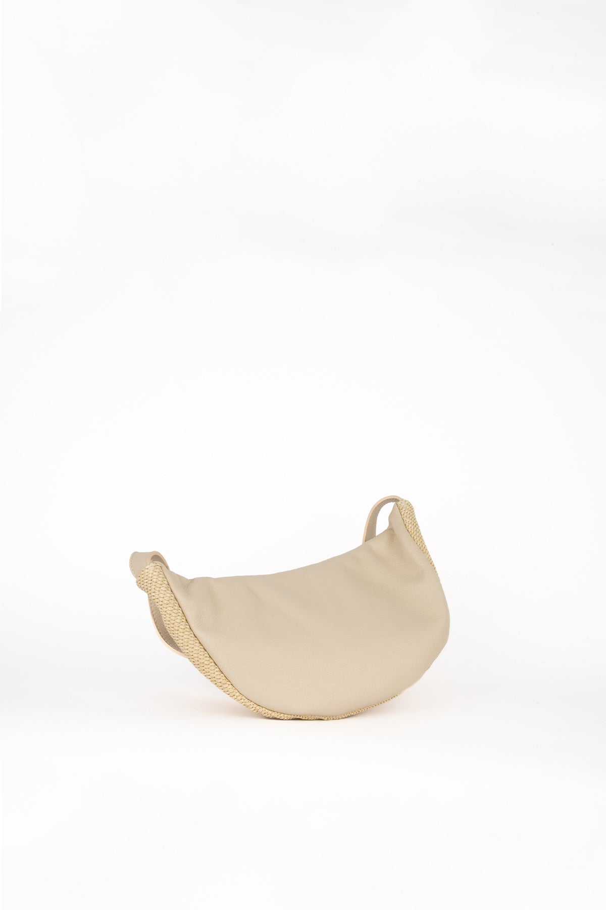 Rachel Straw Belt Bag - Beige