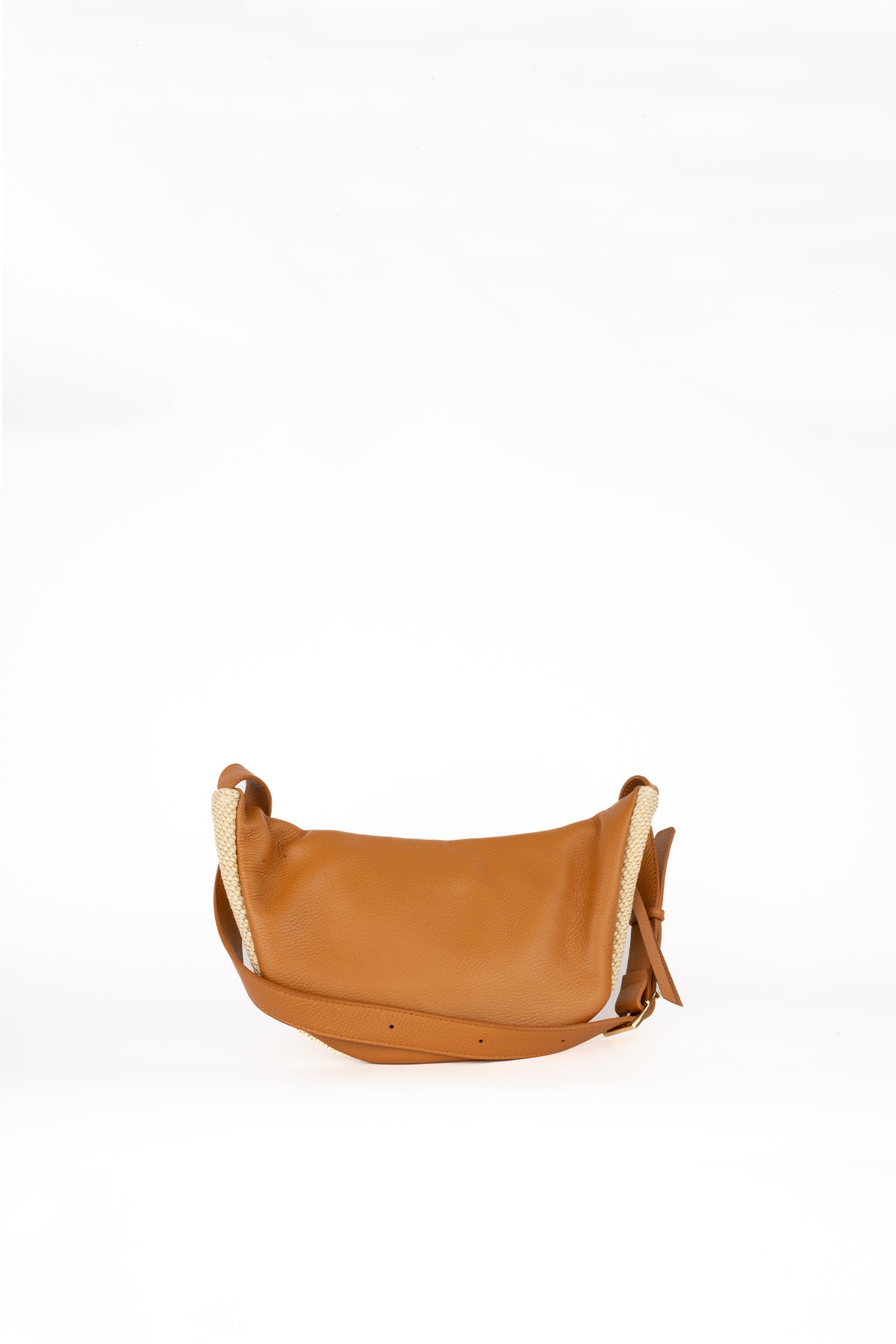 Rachel Straw Belt Bag - Camel