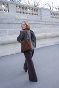 Borsa Secchiello Bruna Scamosciata - Marrone