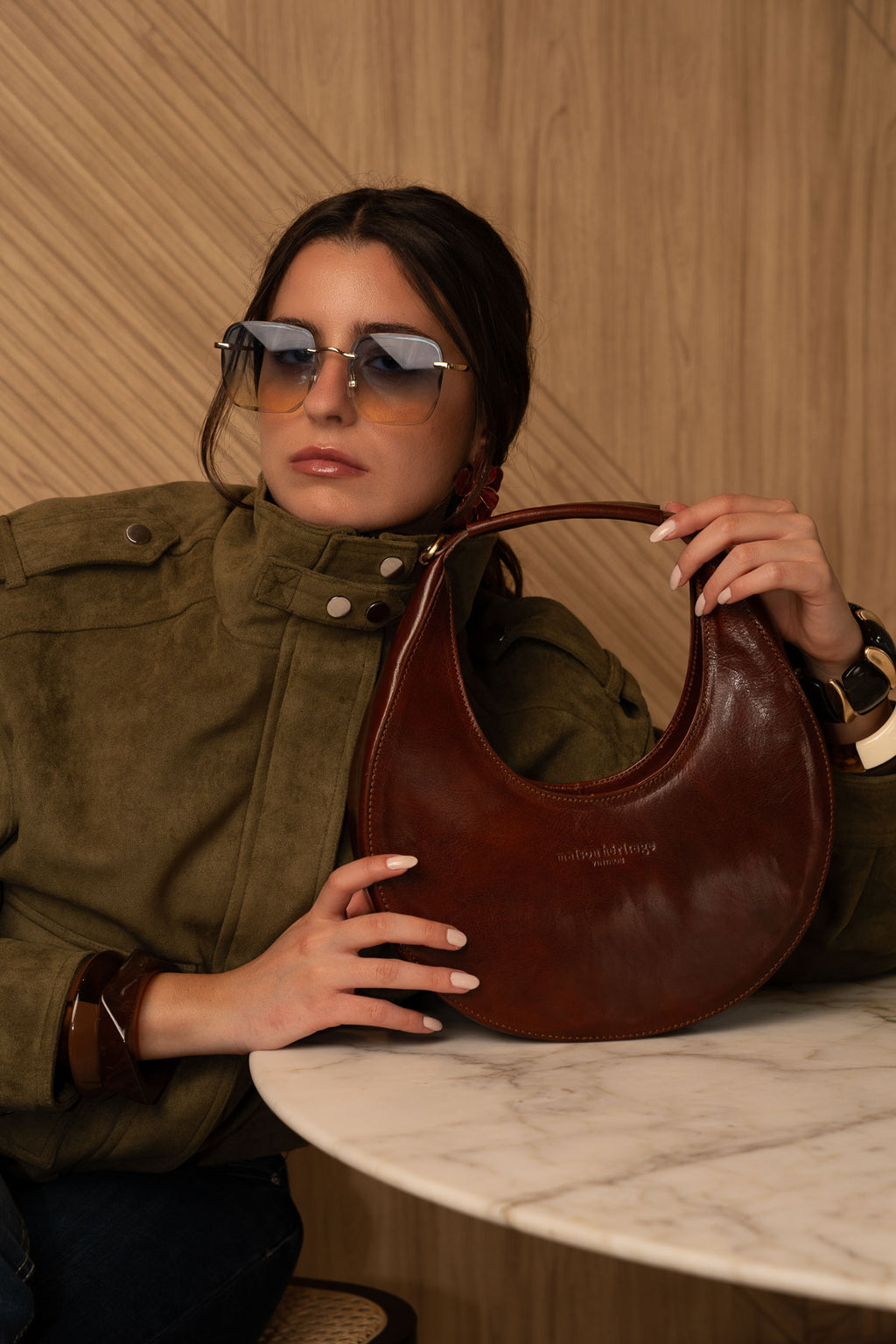 Borsa a mano Celia Vintage - Marrone
