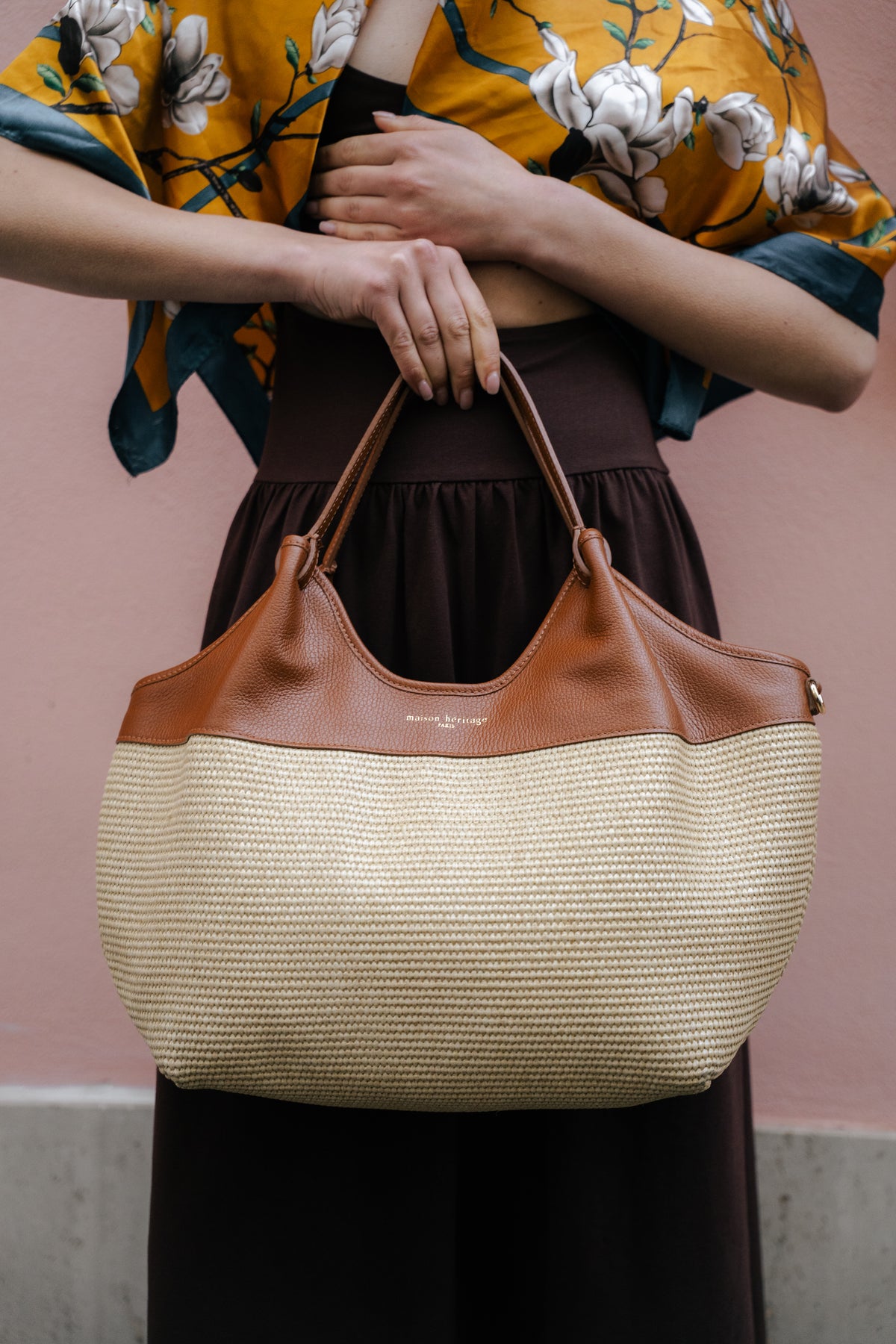 Bolso de Mano Ceto de Paja - Camel