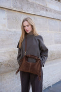 Borsa a spalla Eira Fringes - Marrone