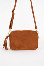 Bolso de hombro Gaby de ante - Marrón