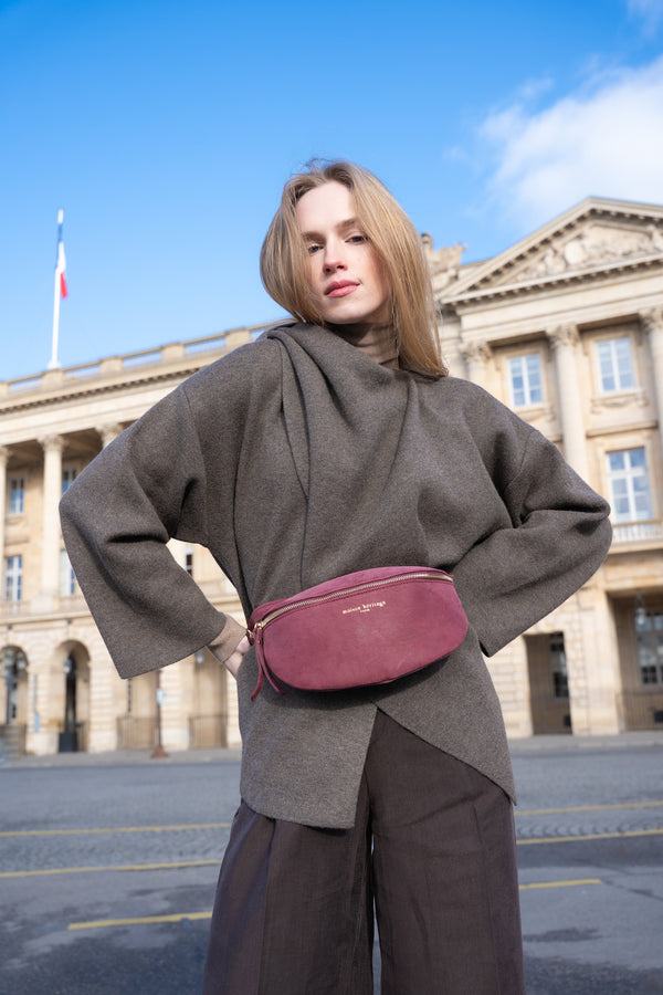 Kimi Nubuk Belt Bag - Burgundy