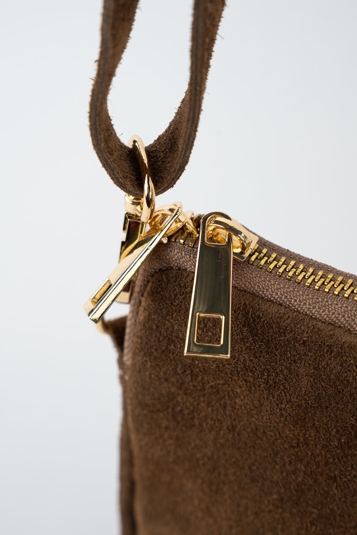 Laila Suede Crossbody Bag - Taupe