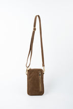 Laila Suede Crossbody Bag - Taupe