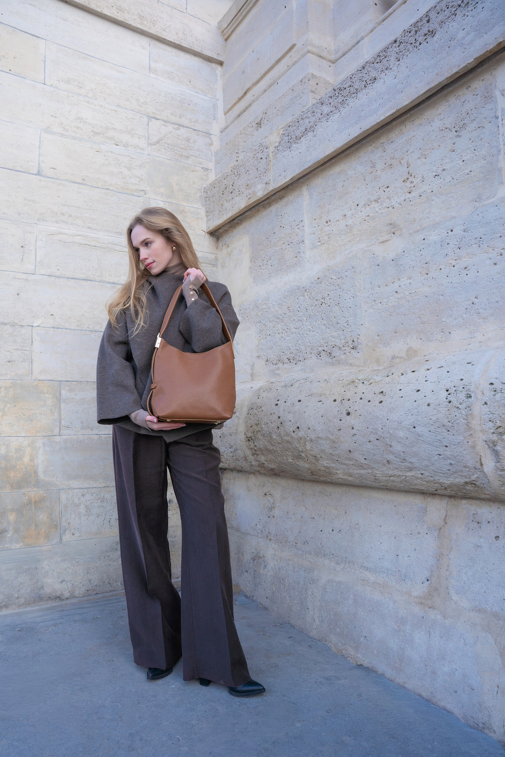 Bolso de hombro Lok - Camel oscuro