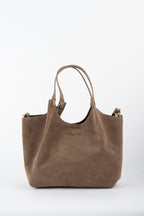 Ceto Suede Shoulder Bag - Taupe