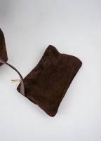 Mini Ceto Suede Shoulder Bag - Brown