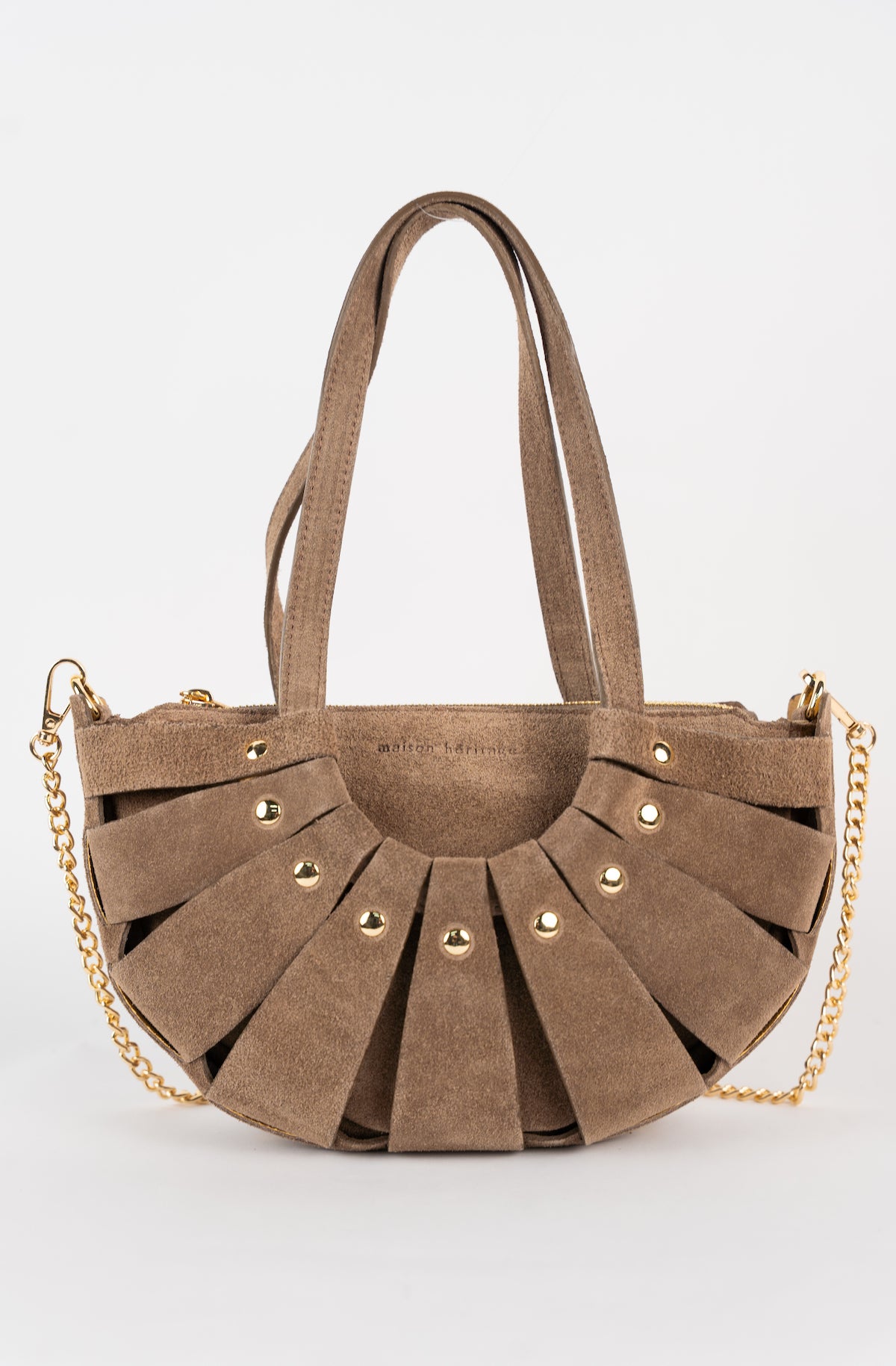 Mini Sparti Suede Handbag - Taupe